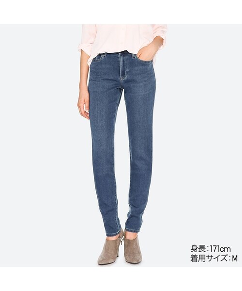 UNIQLO（ユニクロ）の「EZYジーンズ（丈長め82cm）（デニムパンツ・レディース・BLUE 67/BLUE 68/NAVY 69/BLACK 09・L/XS/XXL/3XL/XL/S/M）」の2枚目の写真