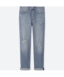 UNIQLO | ハイライズストレートアンクルジーンズ（丈長め76cm）(デニムパンツ)