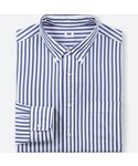 ユニクロ | エクストラファインコットンブロードストライプシャツ（ボタンダウン・長袖）(襯衫)