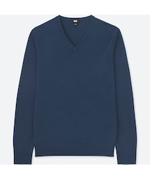 UNIQLO | エクストラファインメリノVネックセーター（長袖）(ニット/セーター)