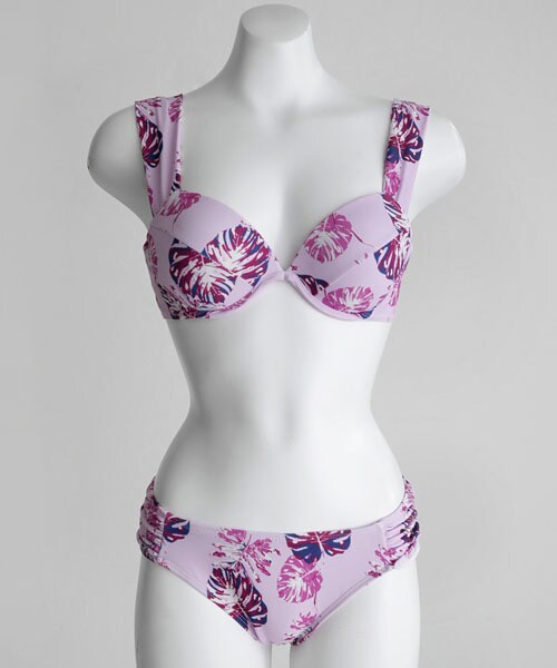 DHOLIC(ディーホリック)の「モンステラパターンワイヤービキニ(水着・レディース・レッド/イエロー/ブラック/パープル・FREE)」の3枚目の写真