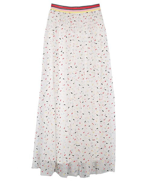 DINT（ディント）の「カラーチップトットシャマキシスカート（スカート・レディース・화이트・S/M/L）」の2枚目の写真