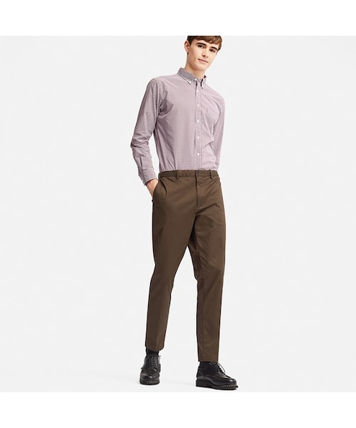 UNIQLO（ユニクロ）の「EZYアンクルパンツ（コットン・丈長め76cm）（その他パンツ・メンズ・BROWN 37/NAVY 69/DARK GREEN 58/BEIGE 32・M/XL/L/S/4XL/XS/XXL/3XL）」の2枚目の写真