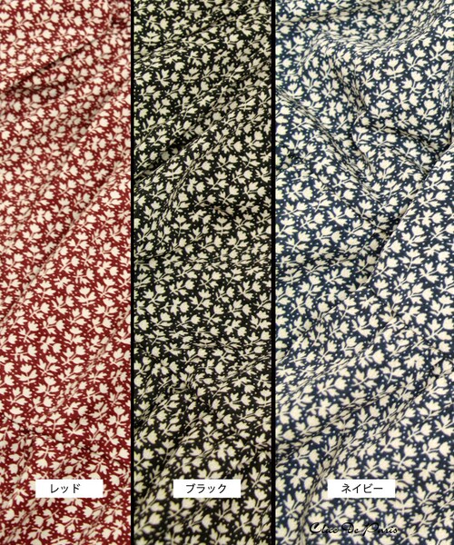 paravion（パラビオン）の「K/小花柄シャーリングティアードワンピース（ワンピース/ドレス・レディース・ブラック/ネイビー/レッド・ONE）」の15枚目の写真