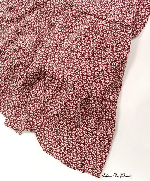 paravion（パラビオン）の「K/小花柄シャーリングティアードワンピース（ワンピース/ドレス・レディース・ブラック/ネイビー/レッド・ONE）」の14枚目の写真