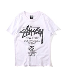 ステューシーTシャツ STUSSY ステューシー ×UNDEFEATED セメント柄スカルプリントT