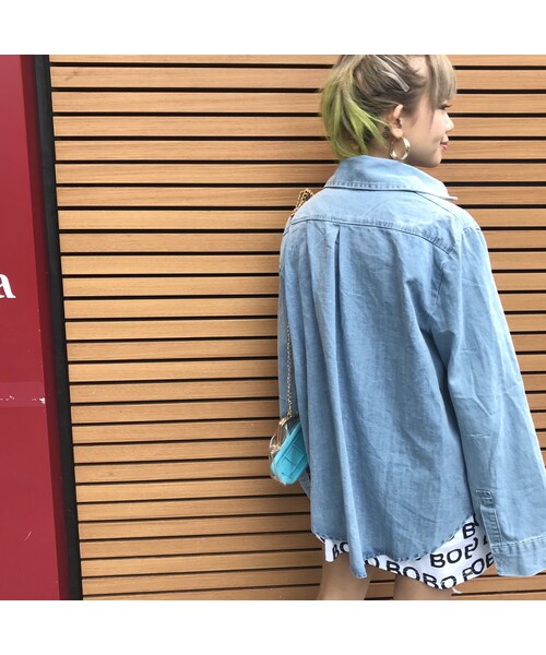 no brand（ノーブランド）の「ワイスリdenimシャツジャケ（シャツ/ブラウス・レディース・その他）」の5枚目の写真