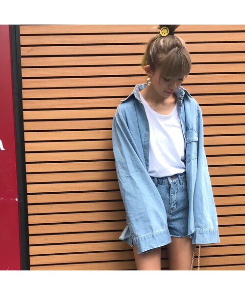 no brand（ノーブランド）の「ワイスリdenimシャツジャケ（シャツ/ブラウス・レディース・その他）」の6枚目の写真