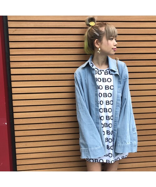 no brand（ノーブランド）の「ワイスリdenimシャツジャケ（シャツ/ブラウス・レディース・その他）」の4枚目の写真