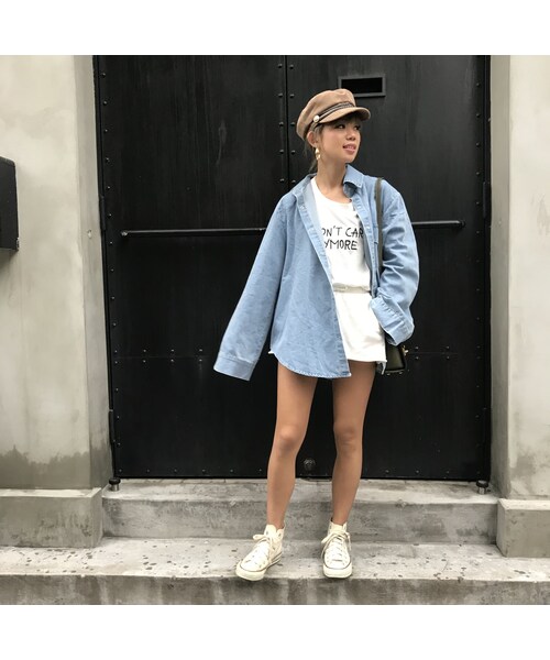 no brand（ノーブランド）の「ワイスリdenimシャツジャケ（シャツ/ブラウス・レディース・その他）」の2枚目の写真