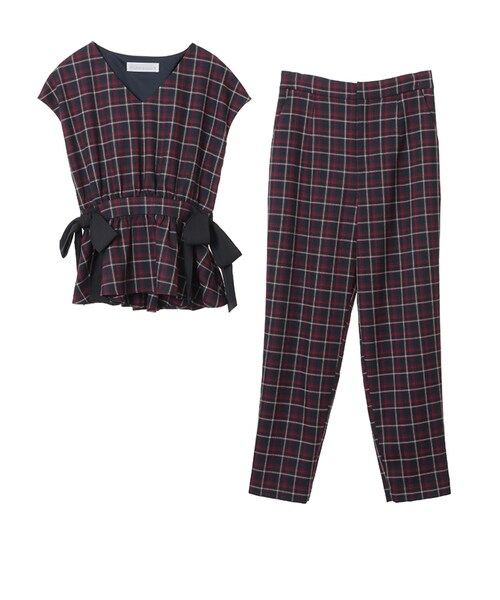 31 Sons de mode（トランテアン　ソン　ドゥ　モード）の「《予約アイテム》（オールインワン・サロペット・レディース・着用色:レッド/着用色:ネイビー/モノトーン/レッド/ネイビー・36/38）」の4枚目の写真