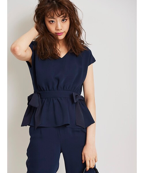 31 Sons de mode（トランテアン　ソン　ドゥ　モード）の「《予約アイテム》（オールインワン・サロペット・レディース・着用色:レッド/着用色:ネイビー/モノトーン/レッド/ネイビー・36/38）」の10枚目の写真