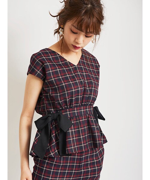 31 Sons de mode（トランテアン　ソン　ドゥ　モード）の「《予約アイテム》（オールインワン・サロペット・レディース・着用色:レッド/着用色:ネイビー/モノトーン/レッド/ネイビー・36/38）」の6枚目の写真