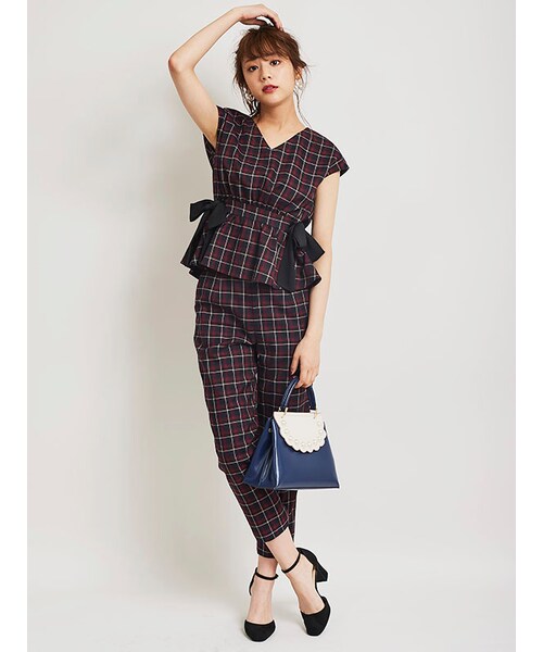 31 Sons de mode（トランテアン　ソン　ドゥ　モード）の「《予約アイテム》（オールインワン・サロペット・レディース・着用色:レッド/着用色:ネイビー/モノトーン/レッド/ネイビー・36/38）」の8枚目の写真