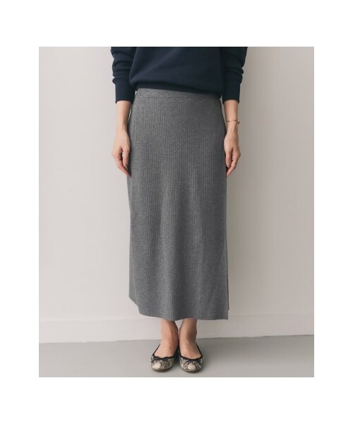 URBAN RESEARCH DOORS（アーバンリサーチドアーズ）の「【予約】リブニットスカート（スカート・レディース・T.GRAY/BLACK・one）」の7枚目の写真