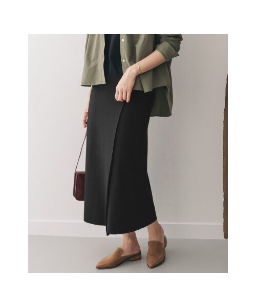 URBAN RESEARCH DOORS（アーバンリサーチドアーズ）の「【予約】リブニットスカート（スカート・レディース・T.GRAY/BLACK・one）」の5枚目の写真