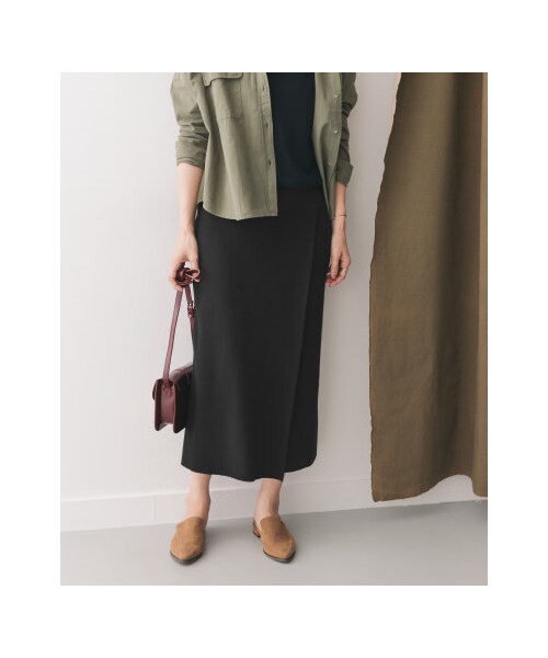 URBAN RESEARCH DOORS（アーバンリサーチドアーズ）の「【予約】リブニットスカート（スカート・レディース・T.GRAY/BLACK・one）」の2枚目の写真