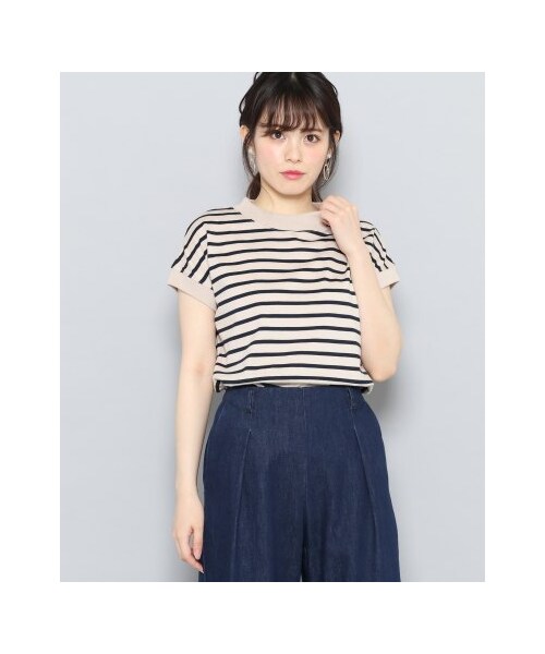 SENSE OF PLACE by URBAN RESEARCH(センスオブプレイスバイアーバンリサーチ)の「ハイネックボーダーT(半袖)(トップス・レディース・BLK×WHT/GRG×NVY・FREE)」の4枚目の写真