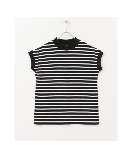SENSE OF PLACE by URBAN RESEARCH(センスオブプレイスバイアーバンリサーチ)の「ハイネックボーダーT(半袖)(トップス・レディース・BLK×WHT/GRG×NVY・FREE)」の8枚目の写真