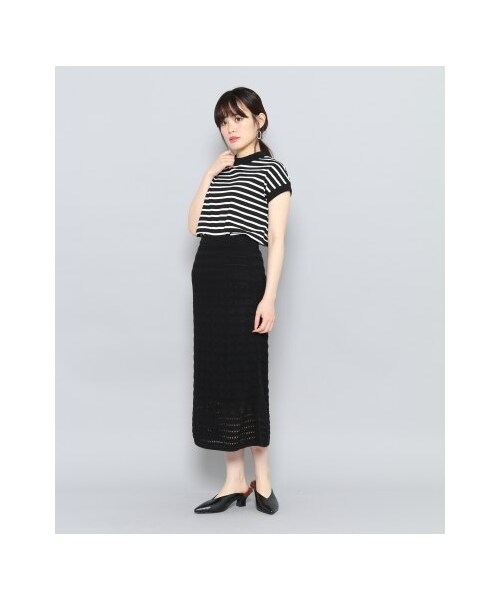SENSE OF PLACE by URBAN RESEARCH(センスオブプレイスバイアーバンリサーチ)の「ハイネックボーダーT(半袖)(トップス・レディース・BLK×WHT/GRG×NVY・FREE)」の3枚目の写真
