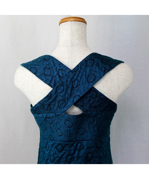 no brand（ノーブランド）の「【バッククロスシリーズ】立体水玉柄のノースリーブカットソー　(ブルー)　D51　【送料・代引き手数料無料】（Tシャツ/カットソー・レディース・その他）」の12枚目の写真