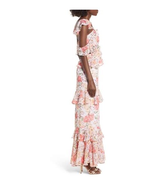 WAYF（-）の「Wayf Milan Cut Out Ruffle Maxi Dress（ワンピース  