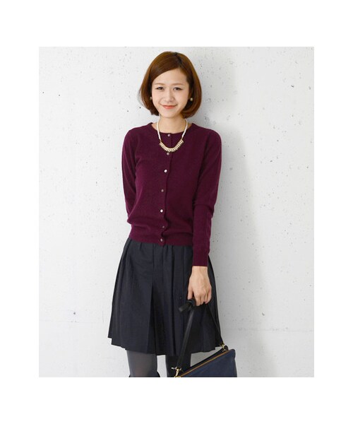 URBAN RESEARCH DOORS(アーバンリサーチドアーズ)の「ウールカシミアクルーネックカーデ(トップス・レディース・ダークグリーン/レッド/ネイビー/杢グレー/ボルドー・one)」の10枚目の写真