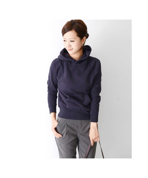 URBAN RESEARCH DOORS（アーバンリサーチドアーズ）の「スウェットプルオーバーパーカー（トップス・レディース・ネイビー/杢グレー/オフ・one）」の7枚目の写真