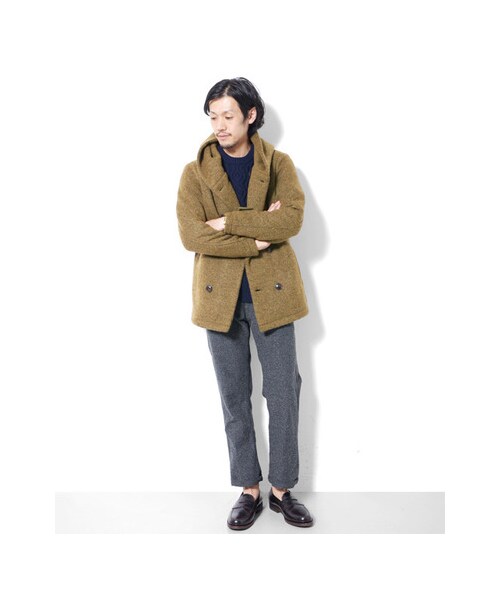 URBAN RESEARCH DOORS（アーバンリサーチドアーズ）の「MapelニットWフードジャケット（ジャケット/アウター・メンズ・Beige/Navy/Charcoal/Khaki・38/40）」の5枚目の写真