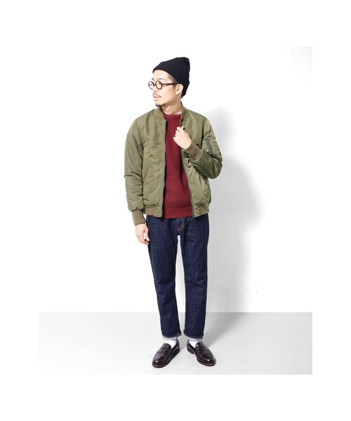 URBAN RESEARCH DOORS（アーバンリサーチドアーズ）の「D'sh　リバーシブルリブブルゾン（ジャケット/アウター・メンズ・Black/Khaki・38/40）」の3枚目の写真