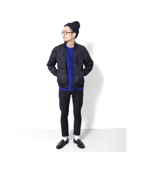 URBAN RESEARCH DOORS（アーバンリサーチドアーズ）の「D'sh　リバーシブルリブブルゾン（ジャケット/アウター・メンズ・Black/Khaki・38/40）」の5枚目の写真