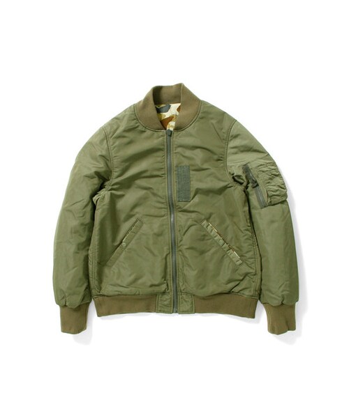 URBAN RESEARCH DOORS（アーバンリサーチドアーズ）の「D'sh　リバーシブルリブブルゾン（ジャケット/アウター・メンズ・Black/Khaki・38/40）」の2枚目の写真