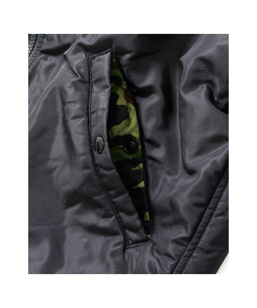 URBAN RESEARCH DOORS（アーバンリサーチドアーズ）の「D'sh　リバーシブルリブブルゾン（ジャケット/アウター・メンズ・Black/Khaki・38/40）」の16枚目の写真