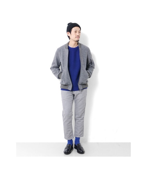 URBAN RESEARCH DOORS（アーバンリサーチドアーズ）の「ニットMA-1（ジャケット/アウター・メンズ・BLACK/L.GREY/KHAKI/D.GREY・L/M）」の7枚目の写真