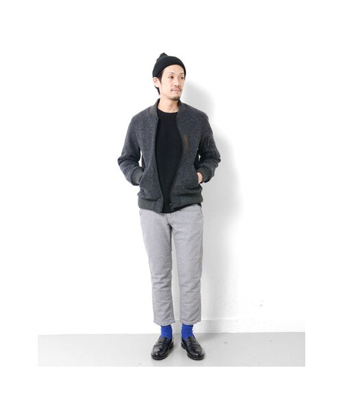 URBAN RESEARCH DOORS（アーバンリサーチドアーズ）の「ニットMA-1（ジャケット/アウター・メンズ・BLACK/L.GREY/KHAKI/D.GREY・L/M）」の9枚目の写真