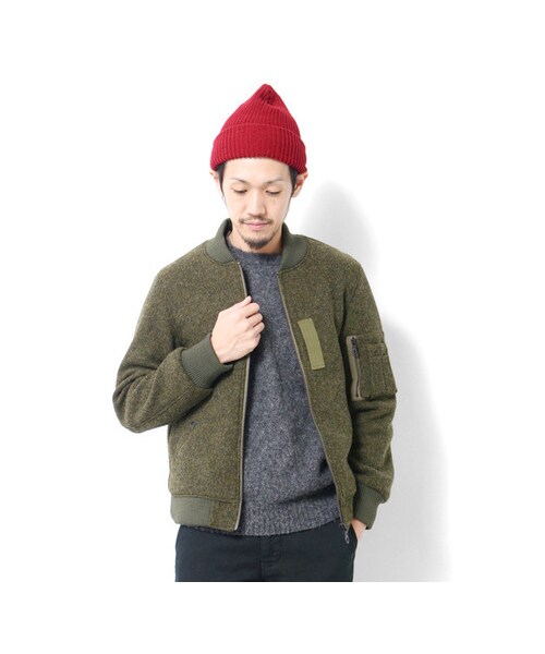 URBAN RESEARCH DOORS（アーバンリサーチドアーズ）の「ニットMA-1（ジャケット/アウター・メンズ・BLACK/L.GREY/KHAKI/D.GREY・L/M）」の6枚目の写真