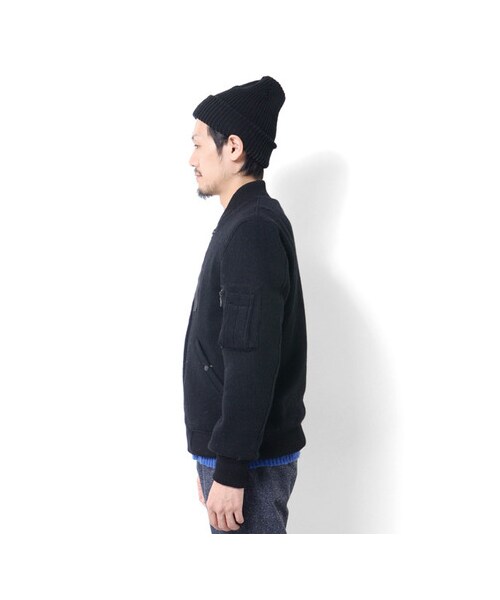 URBAN RESEARCH DOORS（アーバンリサーチドアーズ）の「ニットMA-1（ジャケット/アウター・メンズ・BLACK/L.GREY/KHAKI/D.GREY・L/M）」の13枚目の写真