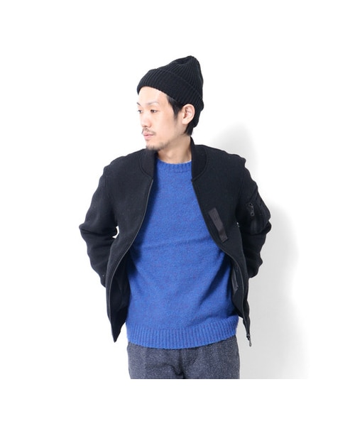 URBAN RESEARCH DOORS（アーバンリサーチドアーズ）の「ニットMA-1（ジャケット/アウター・メンズ・BLACK/L.GREY/KHAKI/D.GREY・L/M）」の12枚目の写真