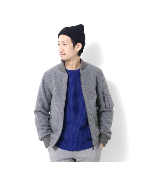 URBAN RESEARCH DOORS（アーバンリサーチドアーズ）の「ニットMA-1（ジャケット/アウター・メンズ・BLACK/L.GREY/KHAKI/D.GREY・L/M）」の8枚目の写真