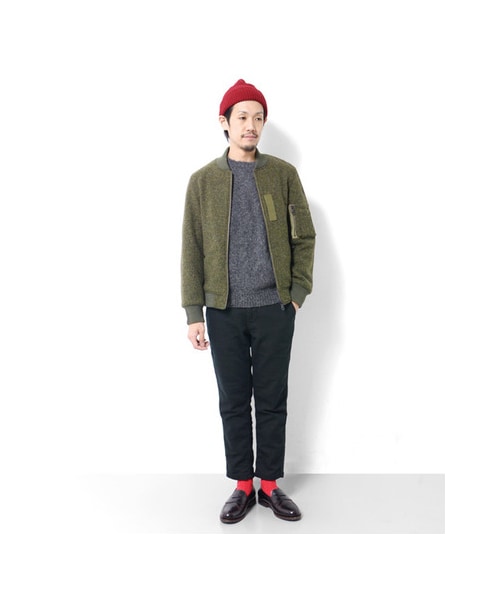 URBAN RESEARCH DOORS（アーバンリサーチドアーズ）の「ニットMA-1（ジャケット/アウター・メンズ・BLACK/L.GREY/KHAKI/D.GREY・L/M）」の5枚目の写真