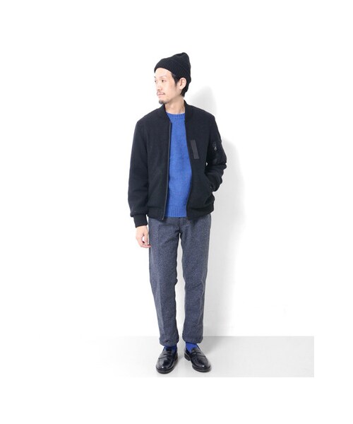 URBAN RESEARCH DOORS（アーバンリサーチドアーズ）の「ニットMA-1（ジャケット/アウター・メンズ・BLACK/L.GREY/KHAKI/D.GREY・L/M）」の11枚目の写真