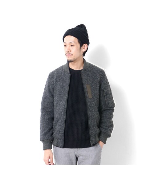 URBAN RESEARCH DOORS（アーバンリサーチドアーズ）の「ニットMA-1（ジャケット/アウター・メンズ・BLACK/L.GREY/KHAKI/D.GREY・L/M）」の10枚目の写真