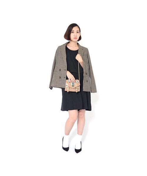 URBAN RESEARCH Sonny Label(アーバンリサーチサニーレーベル)の「千鳥柄ジャケット(ジャケット/アウター・レディース・ブラウン/ブラック・FREE)」の3枚目の写真