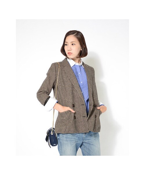 URBAN RESEARCH Sonny Label(アーバンリサーチサニーレーベル)の「千鳥柄ジャケット(ジャケット/アウター・レディース・ブラウン/ブラック・FREE)」の4枚目の写真