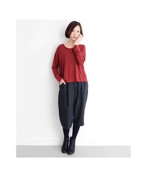 KBF（ケイビーエフ）の「ヘリンボンパンツ（パンツ・レディース・グレー/ブラック/ブルー・one）」の5枚目の写真