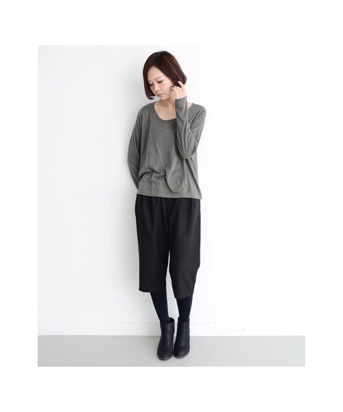 KBF（ケイビーエフ）の「ヘリンボンパンツ（パンツ・レディース・グレー/ブラック/ブルー・one）」の6枚目の写真