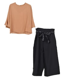 STYLEBLOCK | フレアスリーブトップス＆ガウチョパンツセット(その他パンツ)