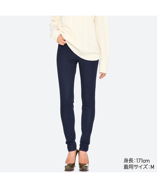 UNIQLO（ユニクロ）の「デニムレギンスパンツ（丈長め78cm）（デニムパンツ・レディース・BLUE 67/NAVY 69・L/XL/3XL/M/S/XXL/XS）」の2枚目の写真