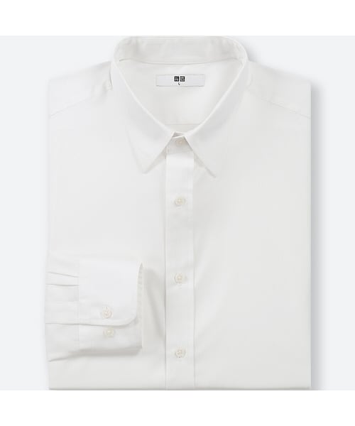 UNIQLO（ユニクロ）の「ファインクロスブロードシャツ（レギュラーカラー・ポケットなし・長袖）（シャツ/ブラウス・メンズ・BLUE 63/BLACK 09/WHITE 00・S/XXL/M/L/4XL/3XL/XS/XL）」の2枚目の写真