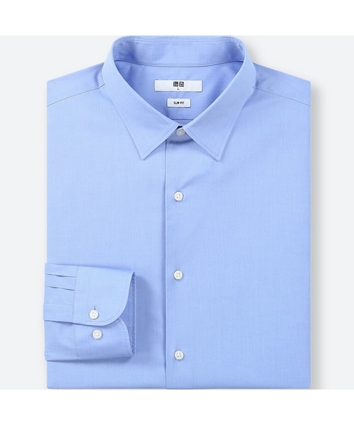 UNIQLO（ユニクロ）の「ファインクロスストレッチスリムフィットブロードシャツ（レギュラーカラー・長袖）（シャツ/ブラウス・メンズ・NAVY 69/BLACK 09/BLUE 67/WHITE 00・M/4XL/3XL/S/XL/L/XS/XXL）」の4枚目の写真